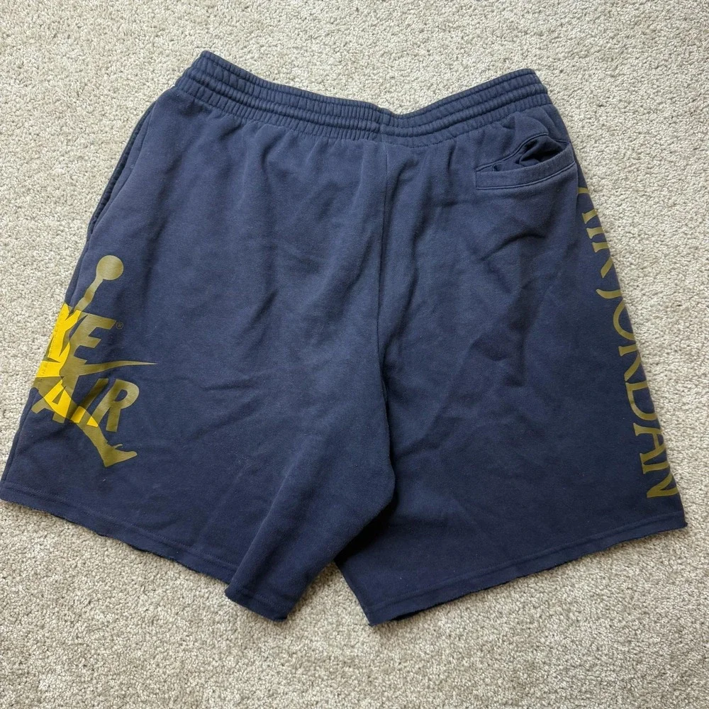 Jordan Shorts Mens Large Blue Fleece Sweat Basketball Athletic Gym Training